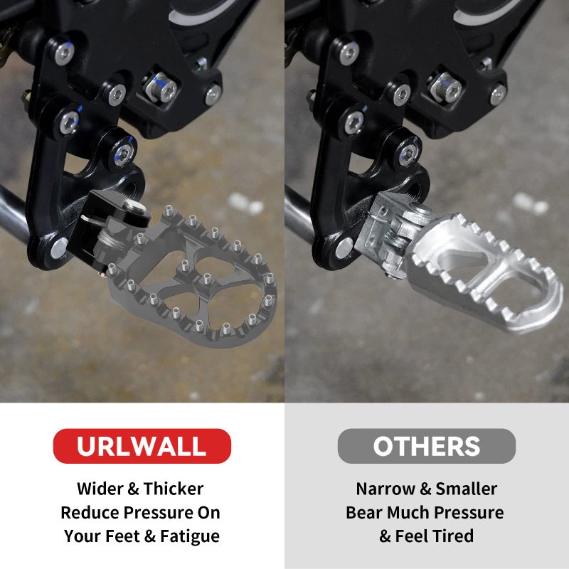 URLWALL 2 قطعة أوتاد القدم Hoder لـ Sur Ron Light Bee X وS Segway X160 X260 Honda CRF150F 03-19 CRF230F 03-19 CNC الألومنيوم المضاد للصدأ مشابك ربط القدم المتينة توسيع وسميكة قوس ربط القدم - Image 3